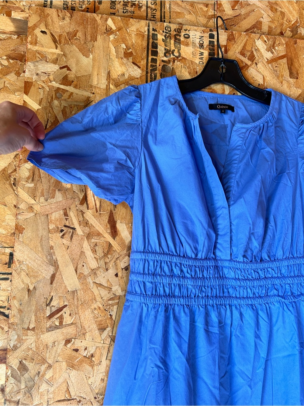 Quince Cornflower Blue V-Neck Tiered Maxi Dress new! Organic cotton!!! - Picture 5 of 15